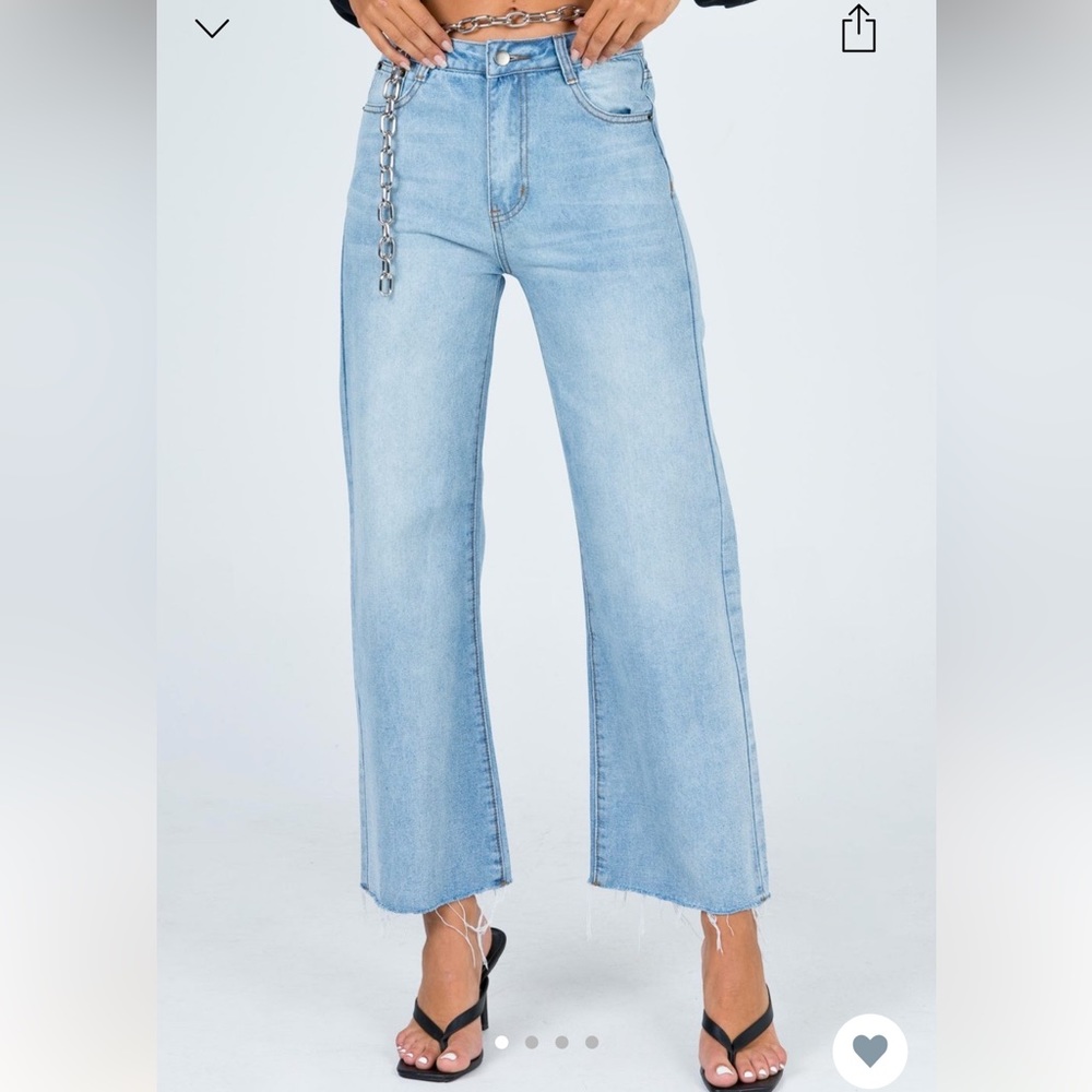 Princess Polly HOUSTON WIDE LEG MID WASH JEAN DENIM